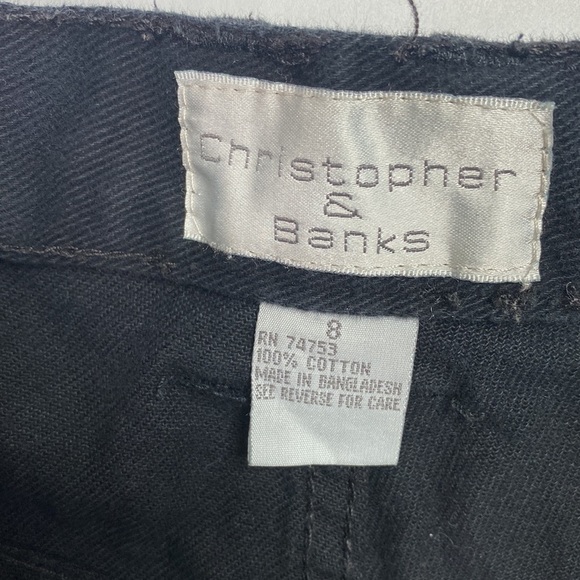 Vintage Christopher & Banks High Waist Black Denim Shorts Size 8 - Picture 6 of 7